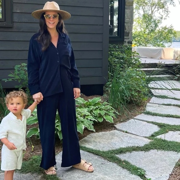 NWT Araminta James HARLOW TERRY PANT $118 - color midnight navy - Size MEDIUM - Picture 3 of 9